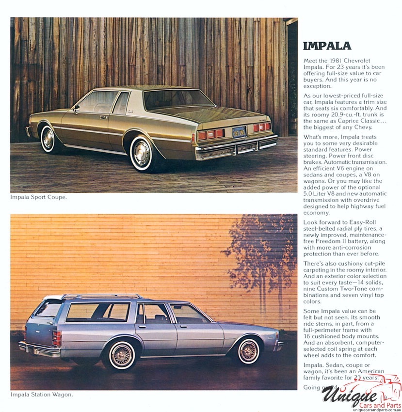 1981 Chevrolet Caprice Impala Brochure Page 1